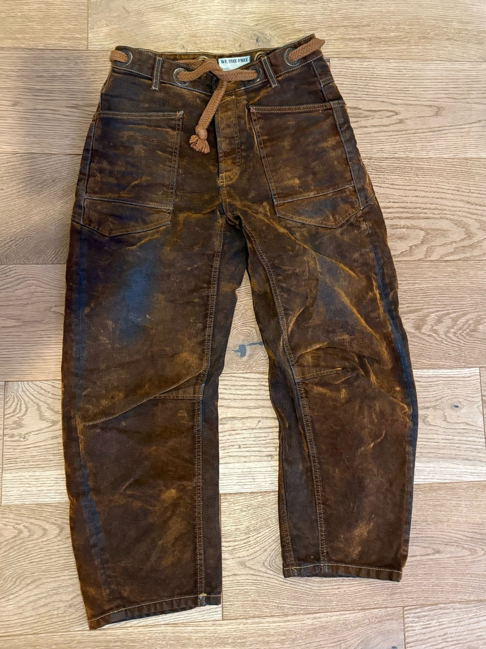 Women’s  We the free moxie flocked pull on barrel jeans  - 25